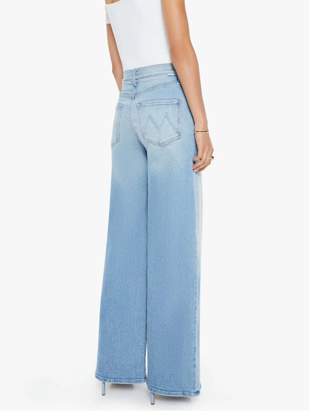 MOTHER Light Blue Wide-Leg High-Rise Jeans - Picture 5 of 6